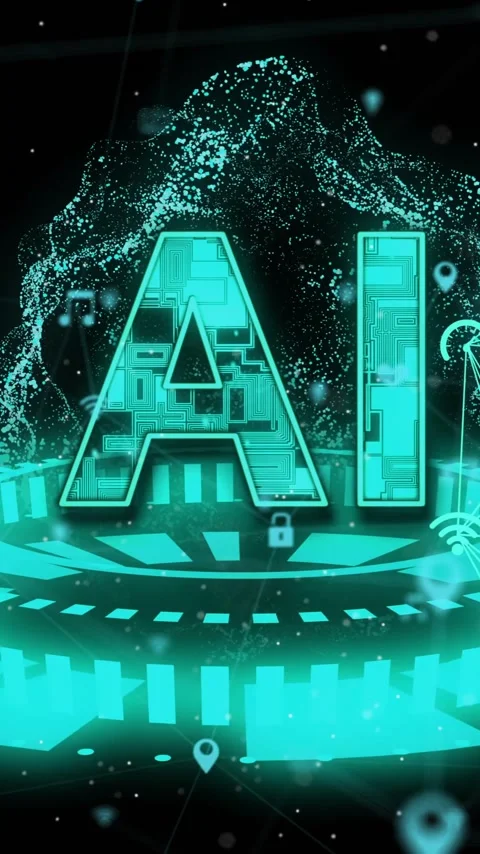 Animation of ai text, globe with binary coding and data processing over dark Stock Footage 320759225