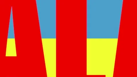 Animation of AIR ALARM text on the background of the state flag of Ukraine. Stock Footage 194535694