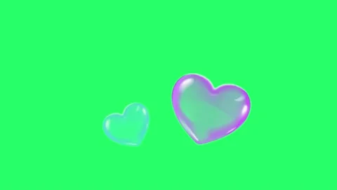 Animation air bubble heart shape floating on green background. Stock Footage 159294372