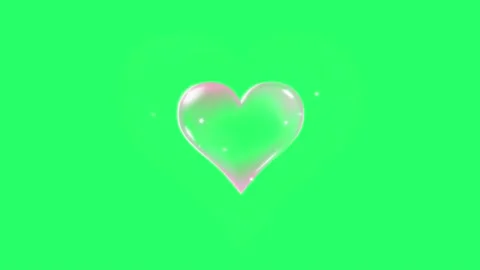 Animation air bubble heart shape floating on green background. Stock Footage 159294384