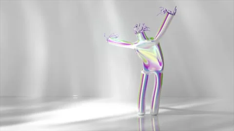 Animation of air doll dancing. Funny cartoon characters isolated on white 스톡 동영상 266163735