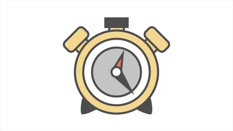 Animation of the alarm clock icon on a white and black background. Stock Footage 158320696