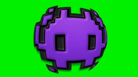 Animation alien icon on green background. Stockbeeldmateriaal 320554934
