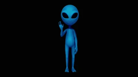 Animation Alien isolate on black backgro... | Stock Video | Pond5
