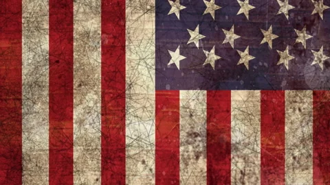 Animation of American flag with distressed pattern Stock Footage 312567144