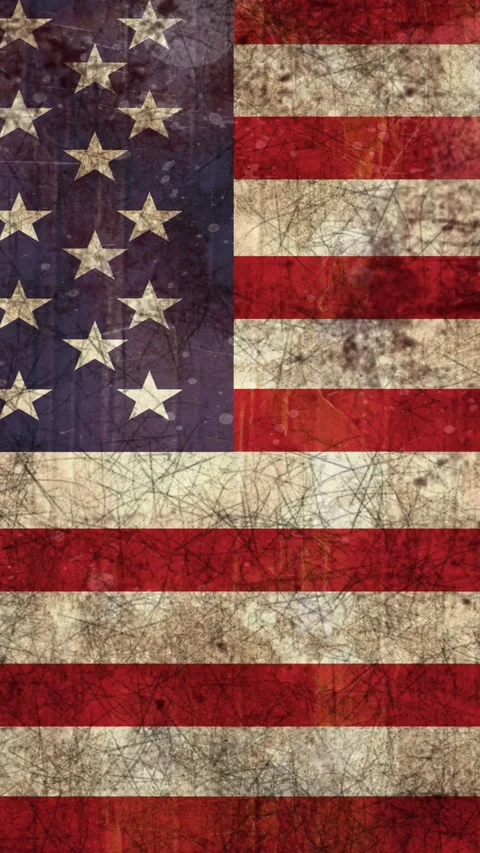 Animation of American flag with distressed pattern Stock Footage 323781573