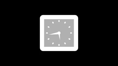 Animation of Analog Clock Face with Smooth Ticking Hands Isolated Vídeo Stock 310199351