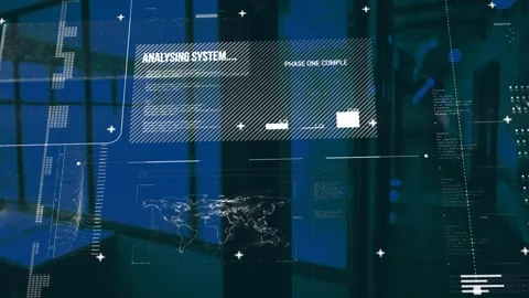 Animation of analysis complete and functioning text on interface processing data 動画素材 164575469