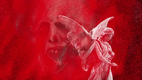 Animation of angel of death flapping with wings Stock Footage 144990190