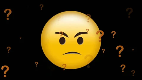Animation of angry emoji icon with quest... | Stock Video | Pond5