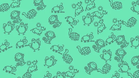 Animation Animal Pattern 3 Stock Footage 319949507