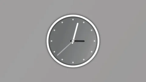Animation Of Animated Clock Ticking Grayscale Color Background Stock Footage 111917845