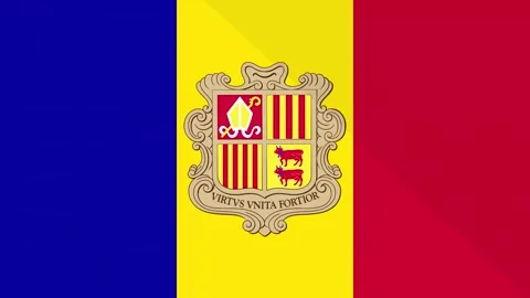 Animation of the appearance and disappearance of a flat flag 2D Andorra Stock Footage 285934790
