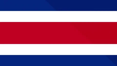 Animation of the appearance and disappearance of a flat flag 2D Costa Rica Stock Footage 288364871