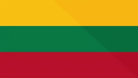 Animation of the appearance and disappearance of a flat flag 2D Lithuania Stock Footage 288365125