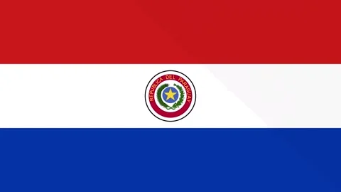 Animation of the appearance and disappearance of a flat flag 2D Paraguay Stock-Footage 288365238