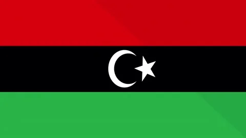 Animation of the appearance and disappearance of a flat flag 2D Libya Stock Footage 305928213