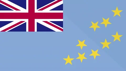 Animation of the appearance and disappearance of a flat flag 2D Tuvalu Stock Footage 307941072