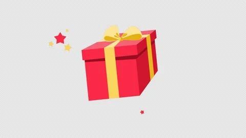 Animation of the appearance of a box with a gift Video stock 165378596