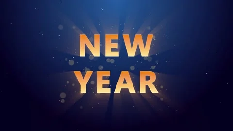 Animation of the appearance of the golden text new year and disappearance Stock Footage 166604419
