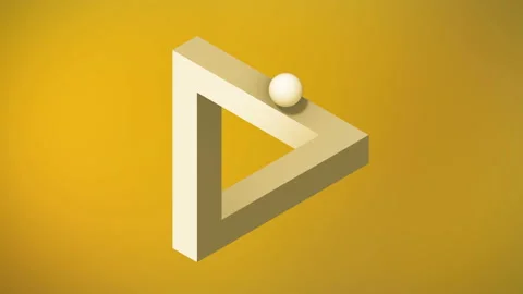 Animation the appearance of an impossible triangle. Stock Footage 135655310