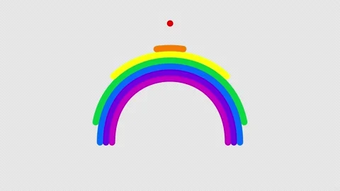 Animation of the appearance of rainbow from the balls. Summer symbol. Stock Footage 170141562