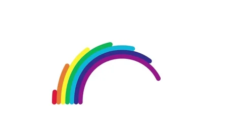Animation of the appearance of rainbow from the balls. Summer symbol. Stock Footage 170141566