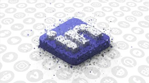 Animation of appearance of social network icon. Motion. Social network logo Stock Illustration