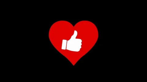 Animation of appearing heart like button on black background, two motion graphic Stock Footage 99862462