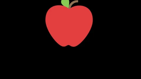 ANIMATION OF APPLES ON A BLACK BACKGROUND Video stock 249186109