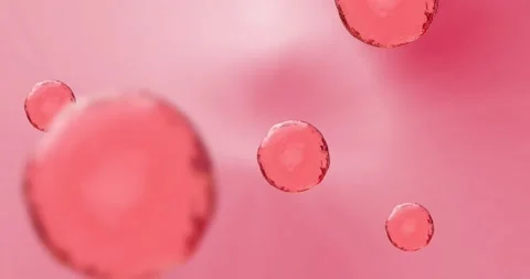 Animation of approach and movement of a bubble or drop of rose water, serum and Stock Footage 182991002