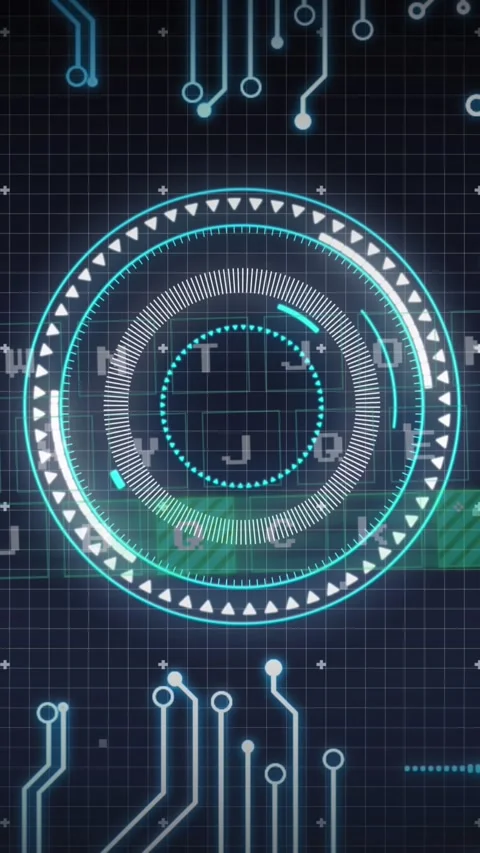Animation of arc rector, keyboard , circuit board pattern over infographic Stock Footage 321991020