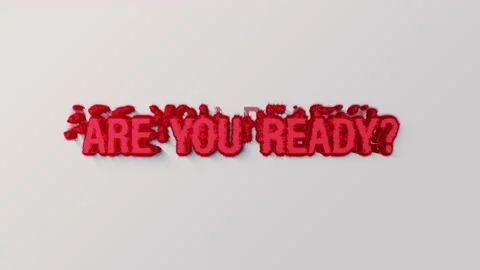 Animation of Are You Ready chrome text effect Video stock 236416061