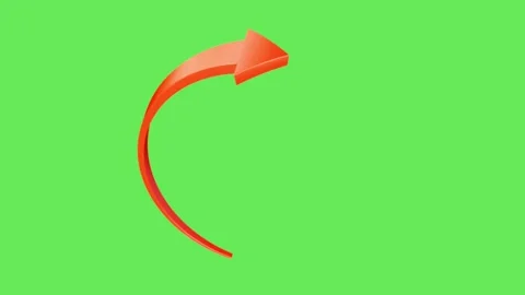 Animation arrow 3D on green background. Stock Footage 142772892