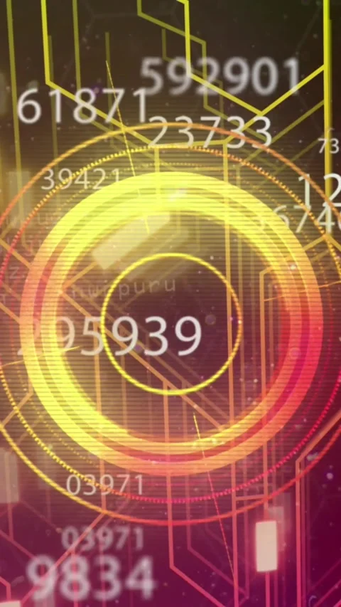Animation of arrow around circles and changing numbers over lines against Stock Footage 344284312