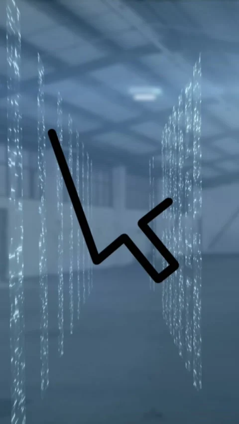 Animation of arrow cursor icon over multiple screens of mosaic squares against 库存影片 321852757