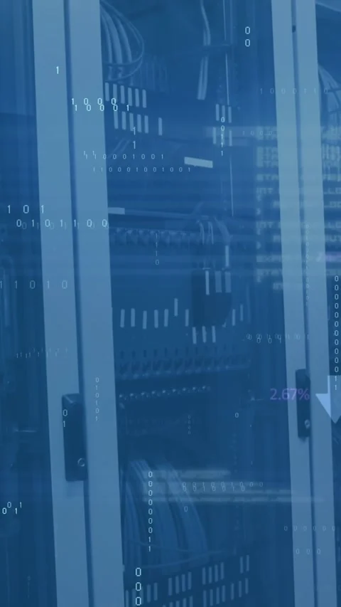 Animation of arrows and data processing over computer servers Stock Footage 344284035