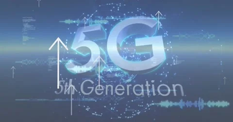 Animation of arrows, data processing and 5g over globe in navy space Stock Footage 172269295