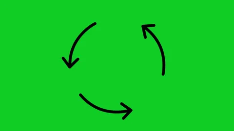Animation arrows moving circle update icon Stock Footage 332664507