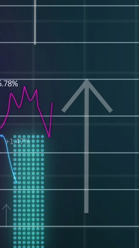 Animation of up arrows with multiple graphs and changing numbers over black Stock Footage 320921590