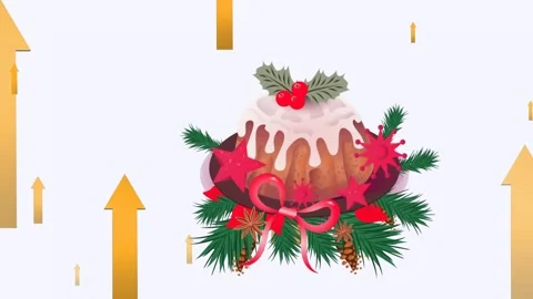 Animation of arrows over cake icon 스톡 동영상 328256970