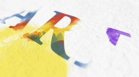 Animation of ART word in different styles Video stock 64208428