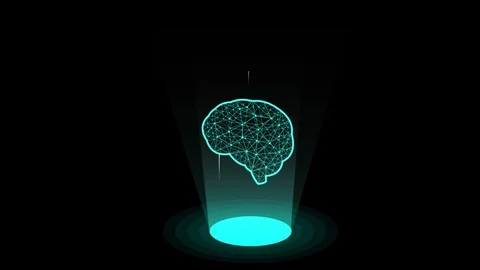 Animation of artificial intelligence. Brain. Cartoon Stock Footage 118916959