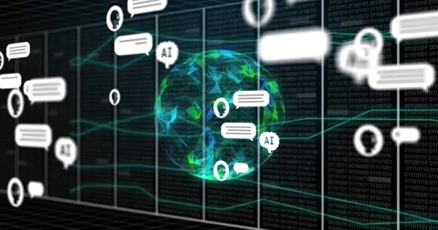 Animation of artificial intelligence cha... | Stock Video | Pond5
