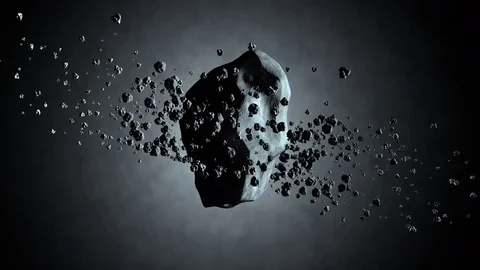 Animation of a Asteroid floating in space Stock Footage 80199654