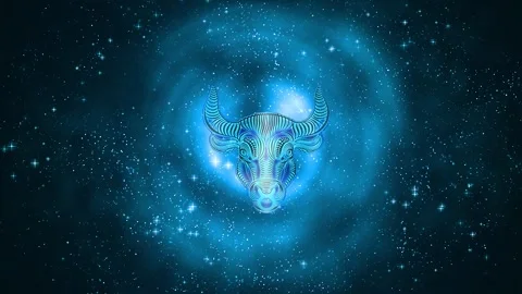 Animation of the astrological sign of Taurus under the Stars 4K Stock Footage 276283601
