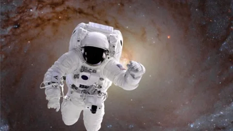 Animation of an astronaut exploring space Stock Footage 170672617