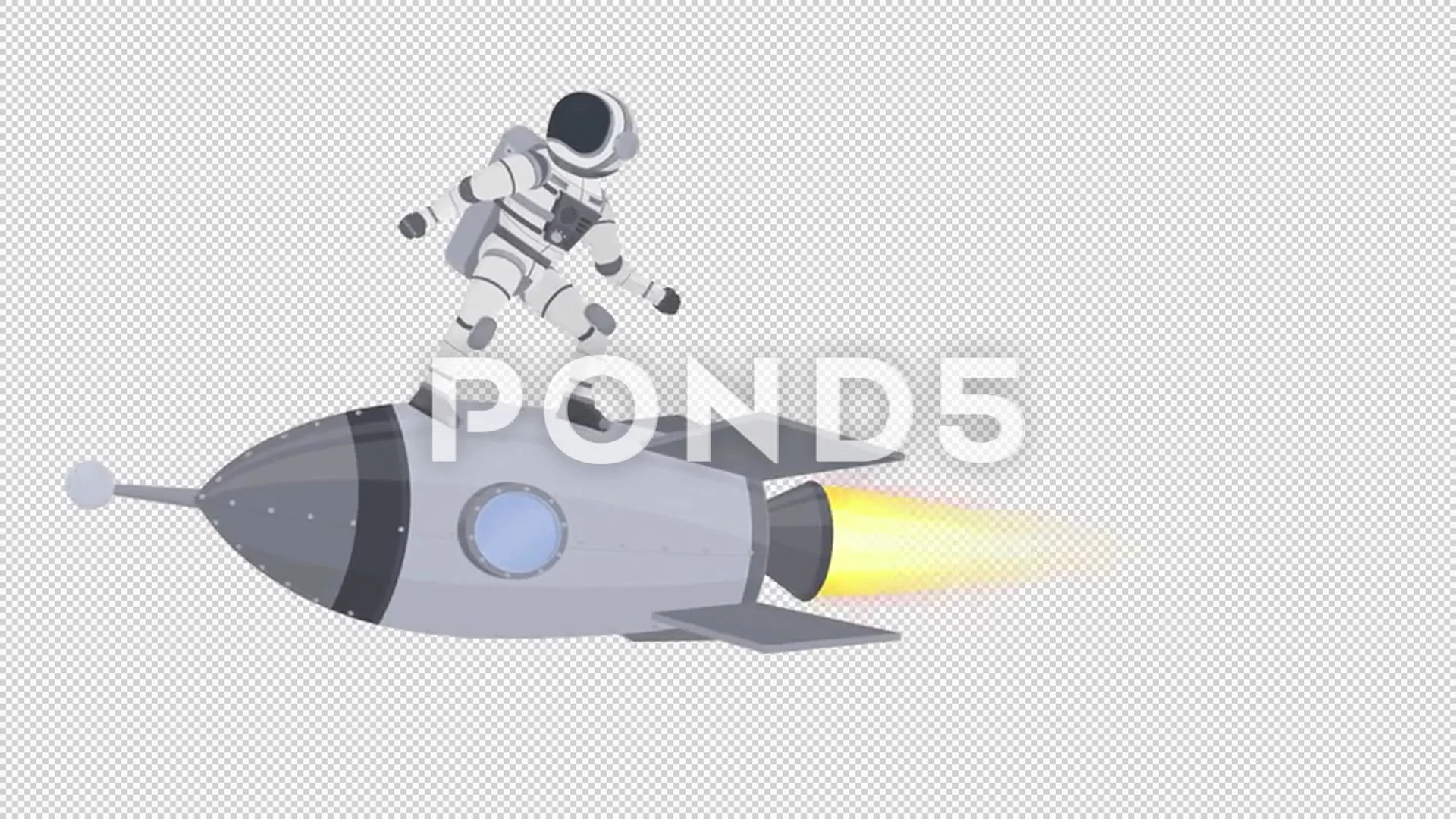 Animation of an astronaut flying on a ro... | Stock Video | Pond5