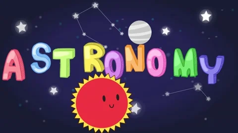 Animation astronomy science header icon for education space background Видео 60039656