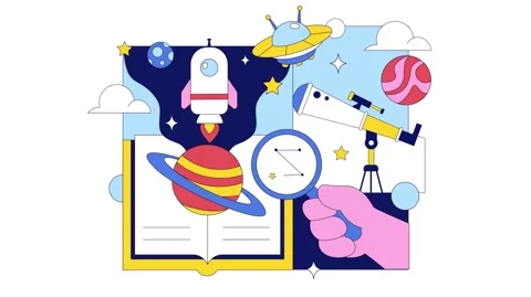 Animation of Astronomy Vector Illustration Stock Footage 332387494